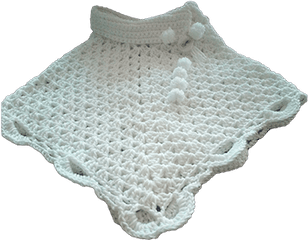 Off White Poncho With Virus Border - Crochet Png