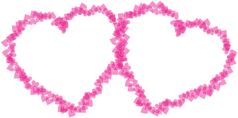 Two Pink Hearts Png Image - Blue Love Frame Png Transparent