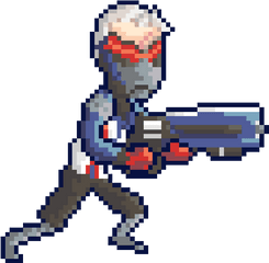 Soldier 76 Pixel Gif Transparent Png - Soldier 76 Pixel Art Transparent