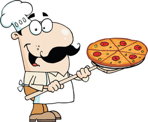 Download Cartoon Italian Pizza Guy - Italian Pizza Cartoon Transparent Png