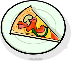 Plate Royalty Free Vector Clip Art - Pizza In Plate Clipart Png