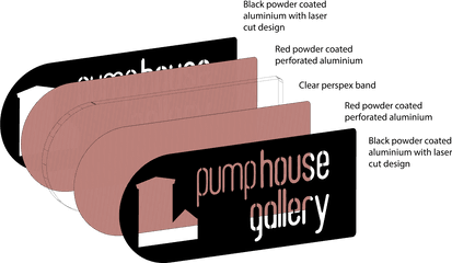 Pump House Gallery Wayfinding - Emily Groves Language Png