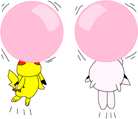 Pikachu And Jigglypuff Floating Bubble - Dot Png