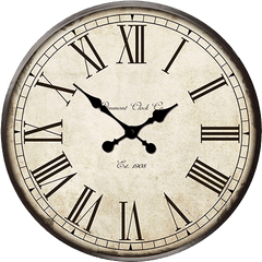 Download Hanging Rounded Antique Clock - Big Clock With Roman Numerals Png
