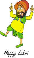 Lohri Cartoon Green Happy For Song - Free PNG