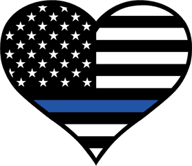 Thin Blue Line Heart Sticker - Thin Blue Line Heart Svg Png