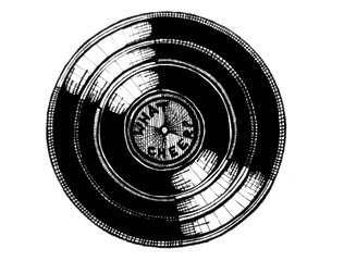 Banner Black And White Download Record - Circle Png