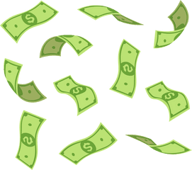 Money Dollars Falling - Flying Dollar Bills Vector Png