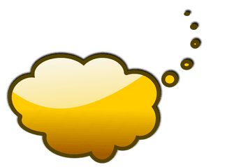 Thinking Bubble Idea Glossy Speech Bubbles - Yellow Thought Bubble Png