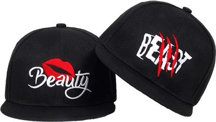 Beauty U0026 Beast Snapback Couple Lover - Baseball Cap Png