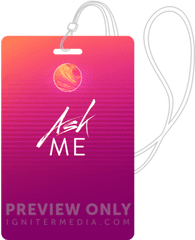 Summer Vaporwave - Ask Me Printready Lanyard Badges Vertical Png