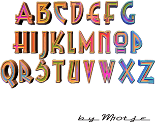 Free 3d Alphabet Color Psd Vector Graphic - Vectorhqcom 3d Alphabet With Color Png