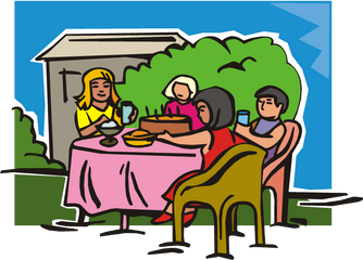 Download Hd Clipart - People Eating Together Clipart Eating Outdoors Clipart Png