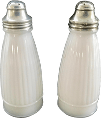 Download Hd These Beautifully - Vintage Milk Glass Salt And Pepper Shakers Png