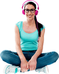 Listening Music Png Image For Free - Woman Listening Music Png