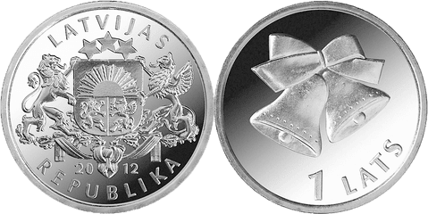 1 Lats Christmas Bells - Lats Coin Png