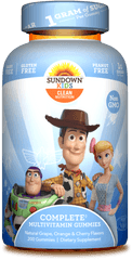 Sundown Naturals Kids Complete Multivitamin Gummies Toy Story 4 Grape Orang - Sundown Vitamins Toy Story Png