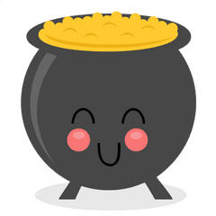 Download Pot Of Gold Vector Clip - Cute Cartoon Pot Of Gold Png