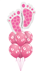 Baby Feet Pink Luxury - Yolo Party Shop Qualatex Balloon Bouquets Baby Png