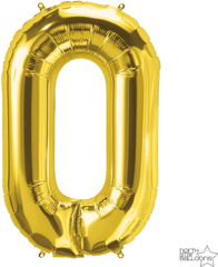 Balloon Alphabet Png Download - Gold Number Balloon 0