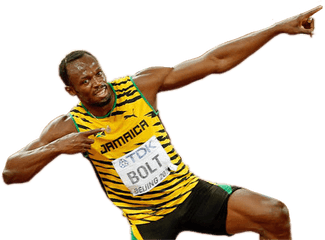 Usain Bolt Lightning Pose Beijing - Usain Bolt Transparent Background Png