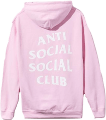 Anti Social Club Pink Hoodie - Anti Social Long Sleeve Png