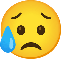 Sad But Relieved Face Emoji - Howth Png