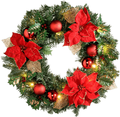 Red Christmas Wreath Png File - Christmas Wreath