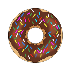 Rainbow Sprinkles Donut - Transparent Background Donut Clipart Png