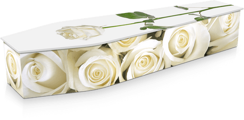 White Roses Custom Coffin Design Expression Coffins - White Rose Coffin Png