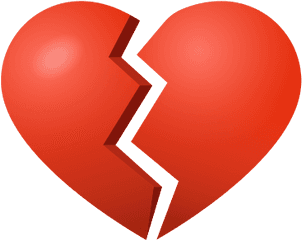 Broken Heart Icon - Red Heart Png