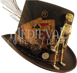 Download Hd Mens Deathly Steampunk Top Hat - Voodoo Top Hats Deck Of Cards Png