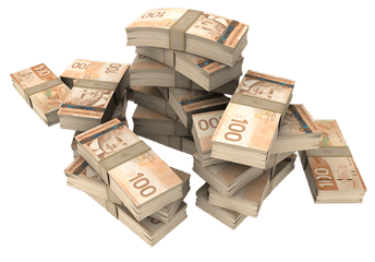 Download Three - Canadian Money Stacks Png