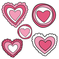 Pin - Doodle Hearts Clip Art Png