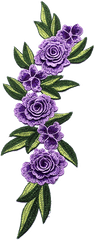 Factory Custom Free Flower Embroidered - Purple Embroidered Rose Png