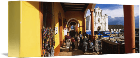 Group Of People Walking In A Corridor By Panoramic Images - Tourism Png