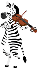 Zebra Playing Violin Clipart - Play Violin Clipart Png