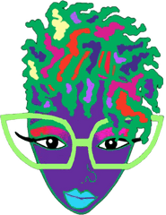 Afro Natural Hair Locs Colorful Tagged Long Sleeve - Afro Clip Art Png