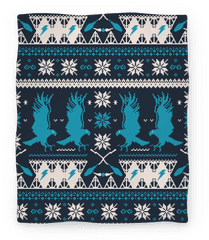 Hogwarts Ugly Christmas Sweater Pattern - Beach Towel Png