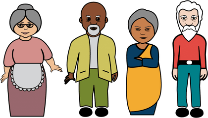 Old People Clipart Transparent - Group Old People Cartoon Png