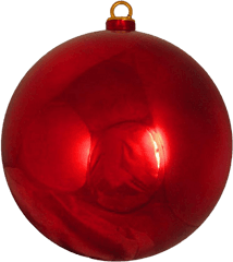 Single Red Christmas Ball Png Hd - Red Xmas Ball Png