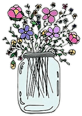 Flowers Tumblr Stickers Sticker - Mason Jar With Flowers Mason Jar With Flowers Sticker Png