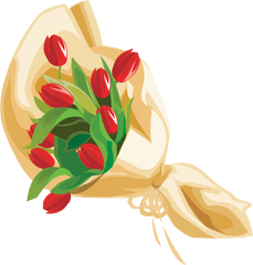 Cartoon Rose Png - Flower Bouquet Vector Png