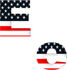 Letter Abc Alphabet - Letter E American Flag Png