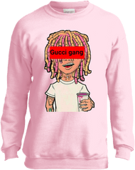 Download Lil Pump Gucci Gang Youth Sweatshirt Sweatshirts - Lil Pump Sticker Png