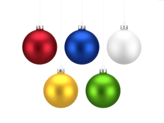 Colorful Christmas Balls Set - Colorful Christmas Ornaments Png