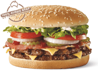 Picture Transparent Library Hamburger - Hungry Jacks Triple Whopper Png