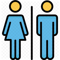 Bathroom Sign Icon Of Colored Outline - Toilet Sign Png