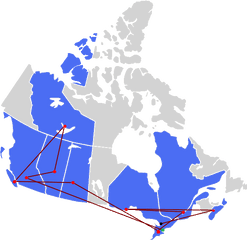 The Amazing Race Canada 7 Map - Canada Territories And Provinces Png