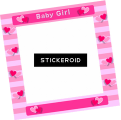 Download Pink Border Frame Frames - Border Design For Baby Girl Png